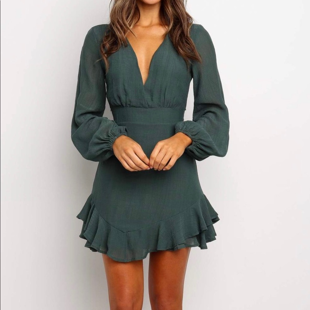 Petal & Pup Silas Dress- Forest Green US xs